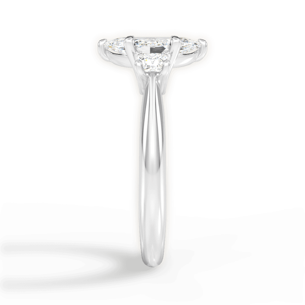 Dorothy Marquise Cut Lab Grown Diamond Platinum Engagement Ring - View 2