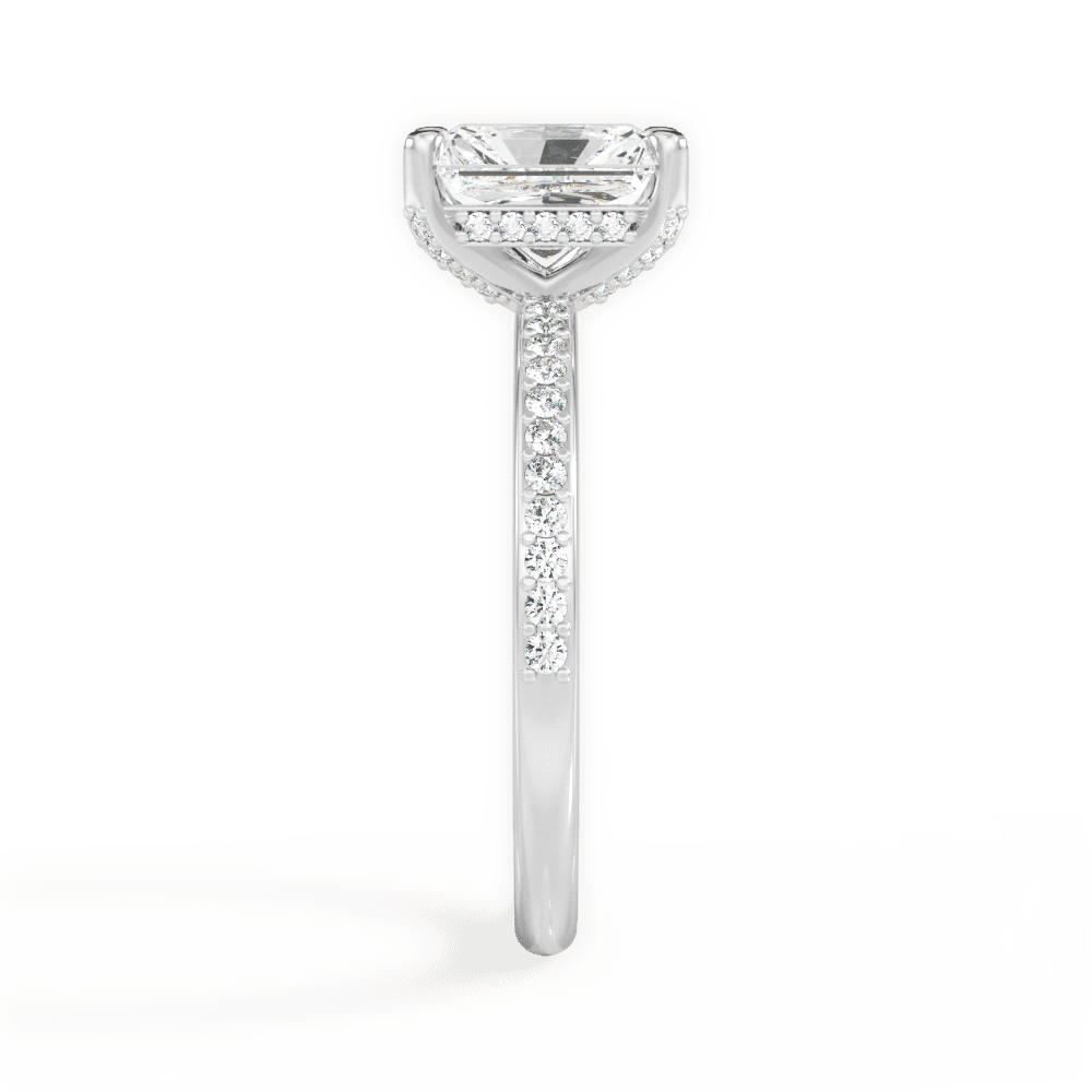 Janice Radiant Cut Lab Grown Diamond Platinum Engagement Ring - View 2