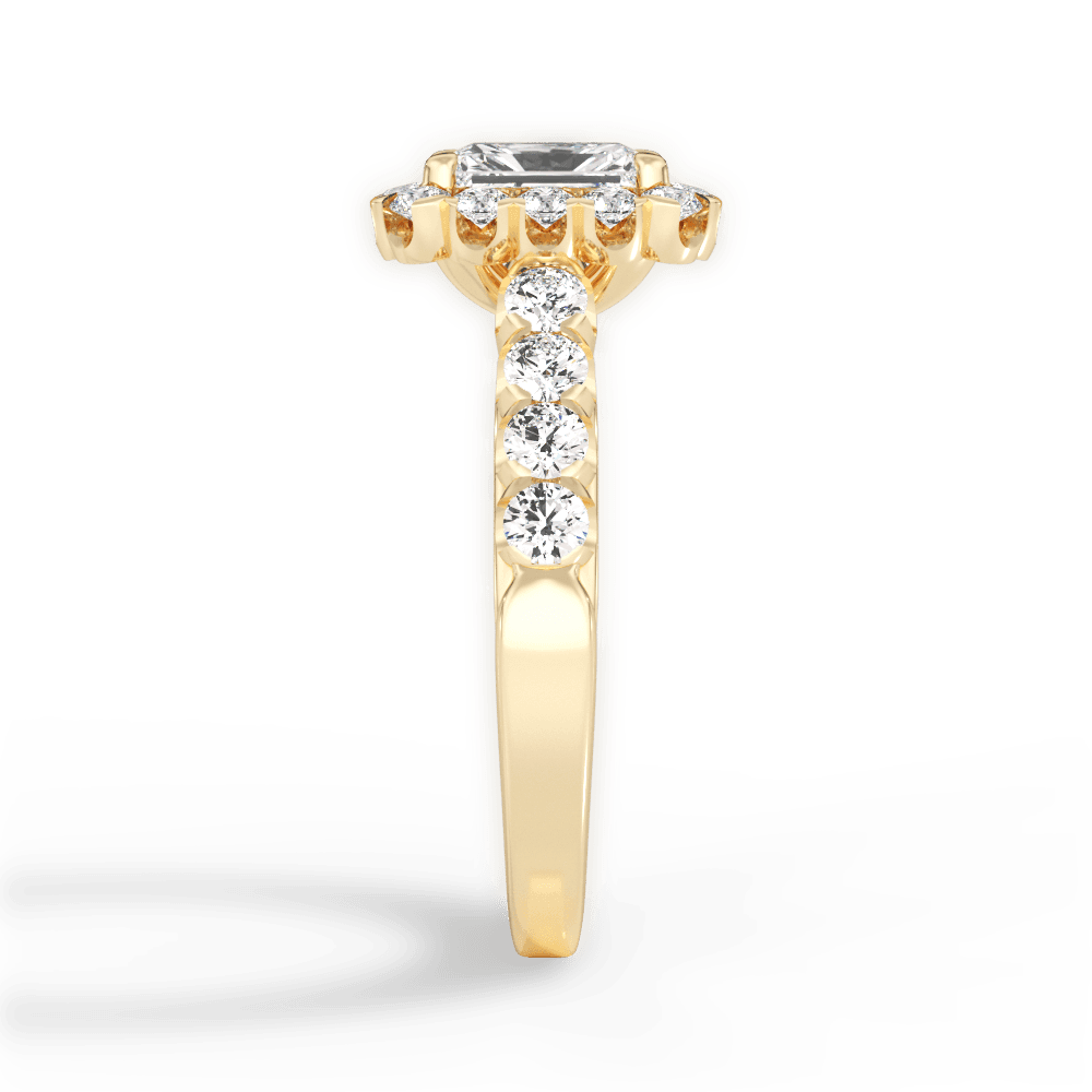 Lacey Radiant Cut Lab Grown Diamond 18Kt Yellow Gold Engagement Ring - View 3