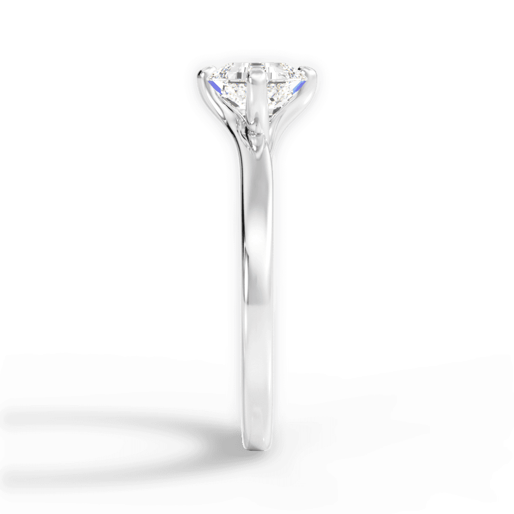 Ashley Asscher Cut Lab Grown Diamond 14Kt White Gold Engagement Ring - View 2