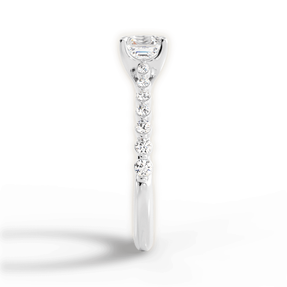 Dana Asscher Cut Lab Grown Diamond 14Kt White Gold Engagement Ring - View 2