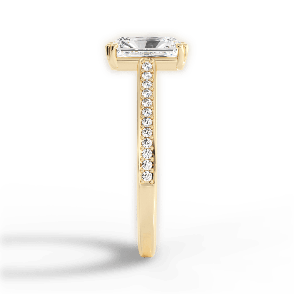 Denise Radiant Cut Lab Grown Diamond 18Kt Yellow Gold Engagement Ring - View 3
