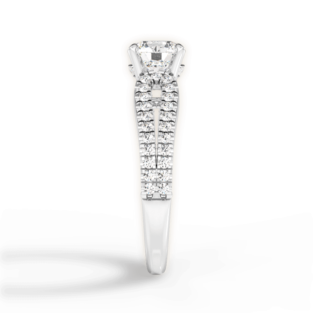 Jessica Round Cut Lab Grown Diamond 18Kt White Gold Engagement Ring - View 4