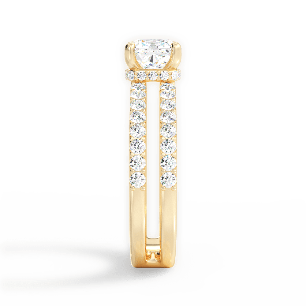 Christie Cushion Cut Lab Grown Diamond 18Kt Yellow Gold Engagement Ring - View 3