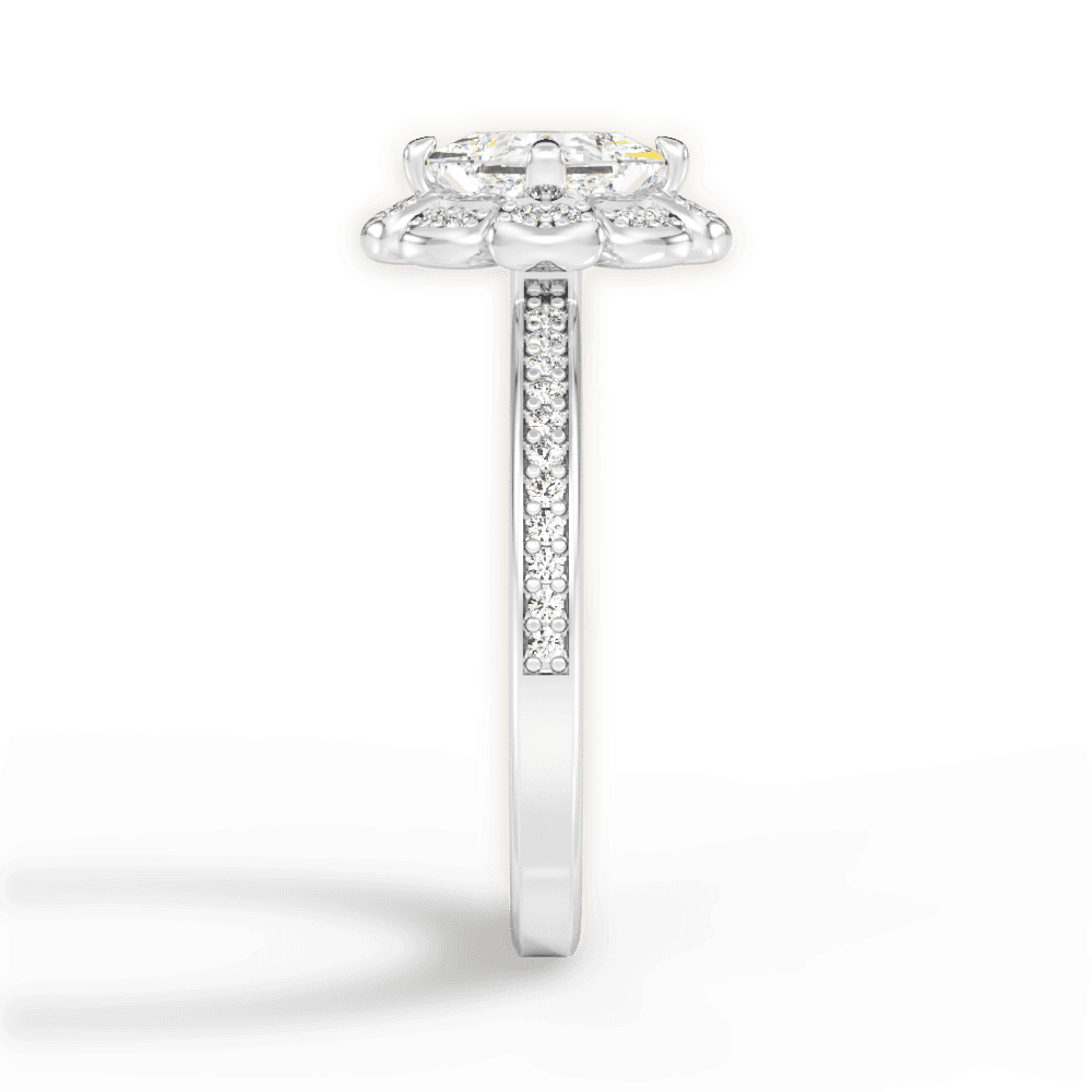 Hayley Princess Cut Lab Grown Diamond 18Kt White Gold Engagement Ring - View 4