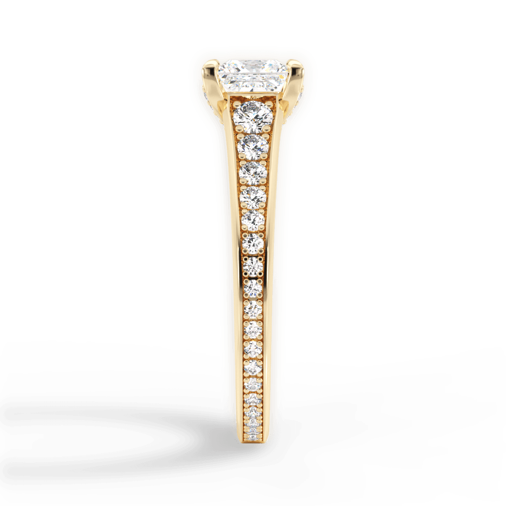 Leslie Princess Cut Lab Grown Diamond 18Kt Yellow Gold Engagement Ring - View 4