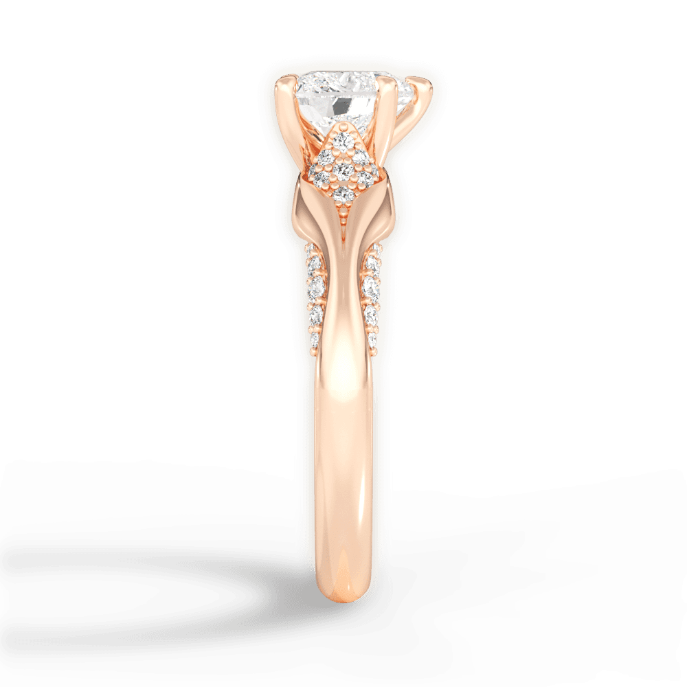 Isabel Heart Cut Lab Grown Diamond 18Kt Rose Gold Engagement Ring - View 4