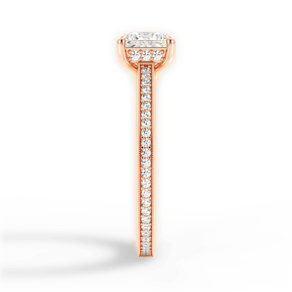 Janet Princess Cut Lab Grown Diamond 18Kt Rose Gold Engagement Ring - View 4