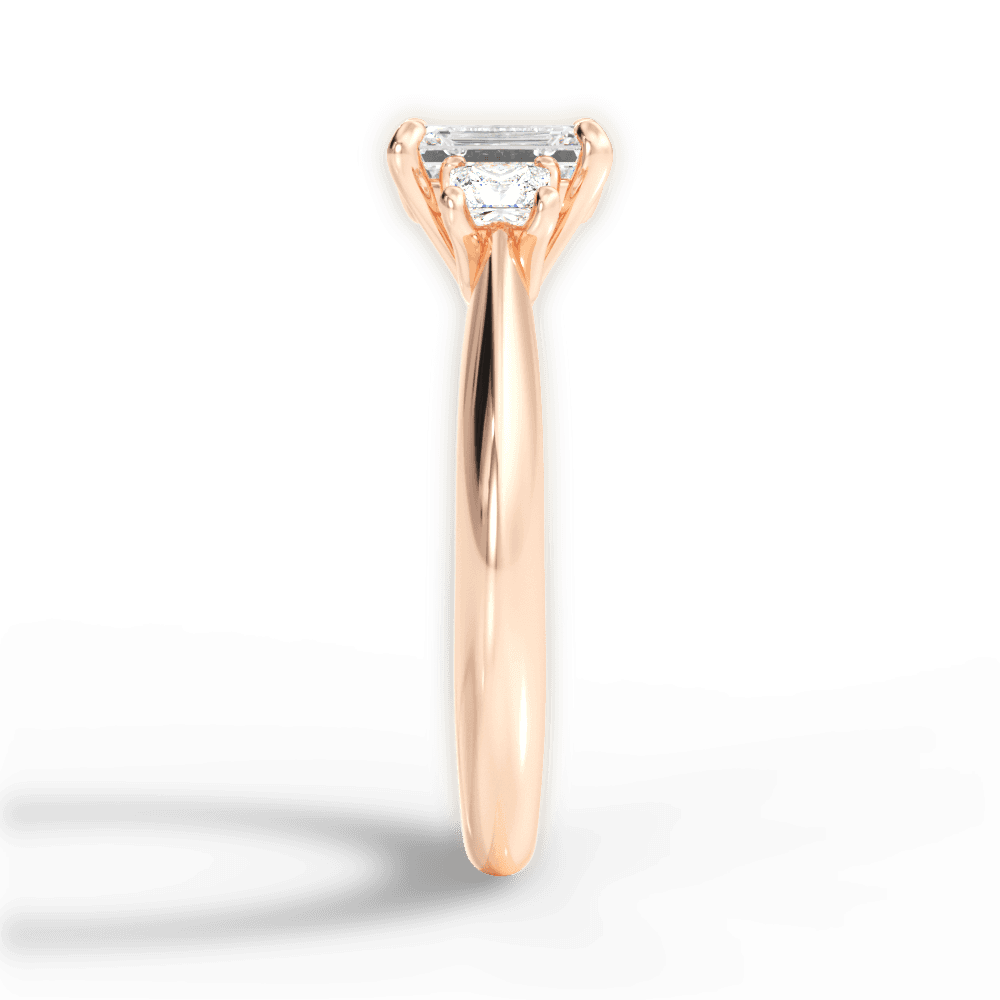 Dorothy Emerald Cut Lab Grown Diamond 18Kt Rose Gold Engagement Ring - View 2