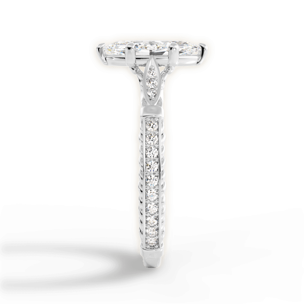 Gabriela Marquise Cut Lab Grown Diamond 14Kt White Gold Engagement Ring - View 4