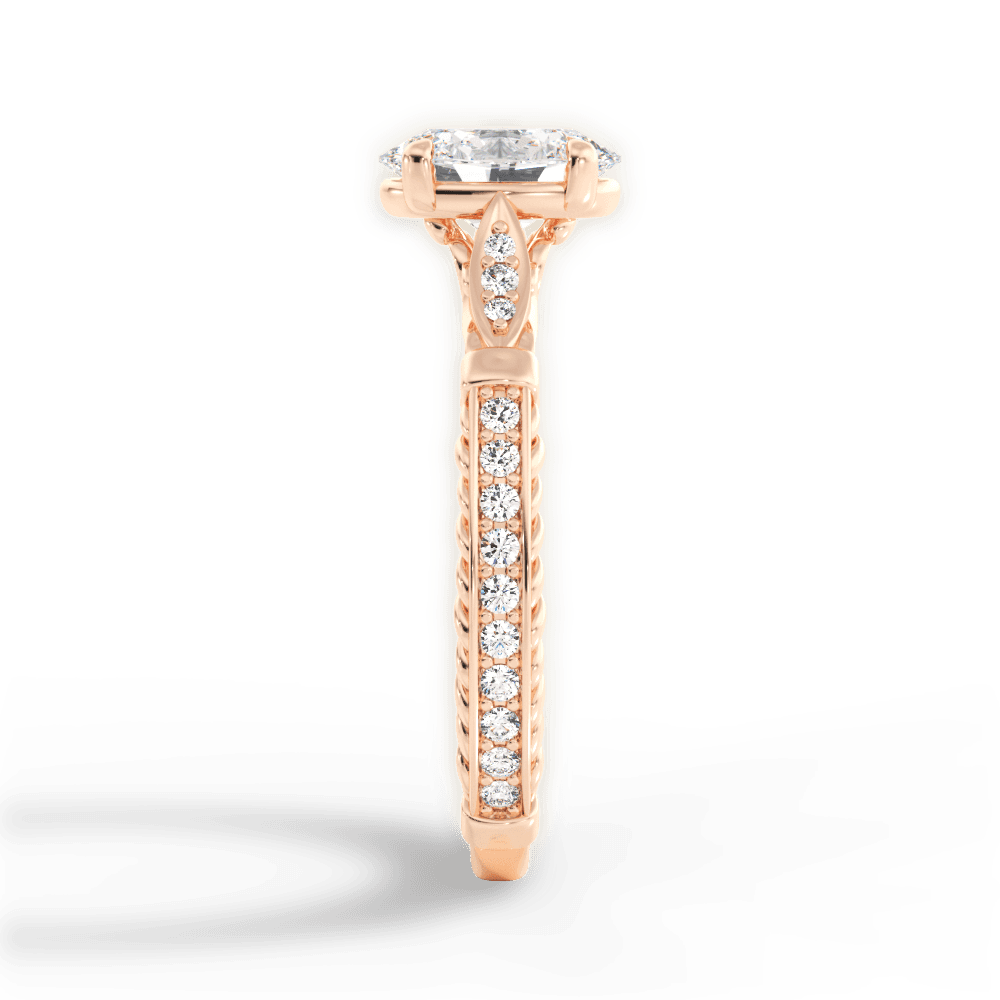 Gabriela Oval Cut Lab Grown Diamond 18Kt Rose Gold Engagement Ring - View 2