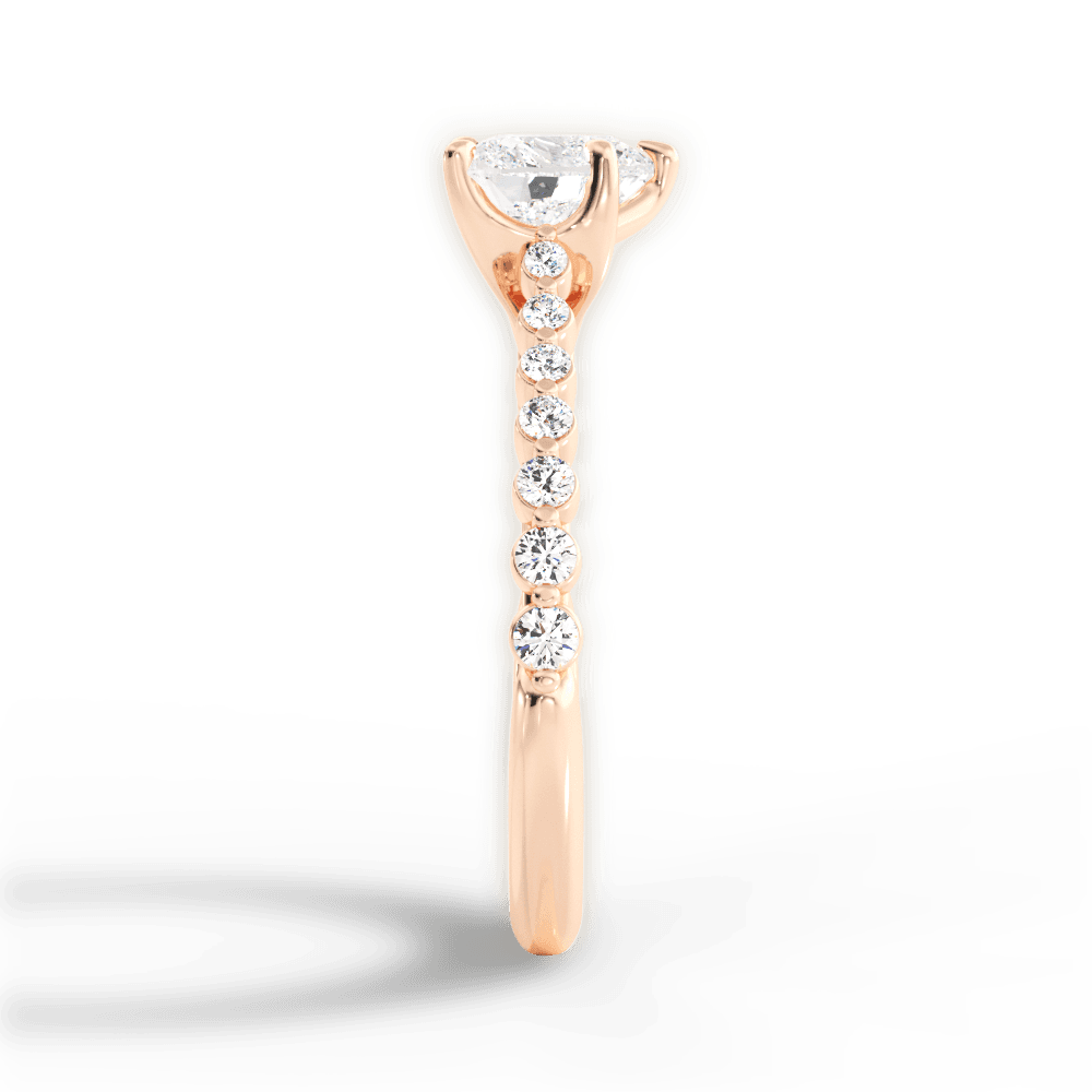 Dana Heart Cut Lab Grown Diamond 18Kt Rose Gold Engagement Ring - View 4