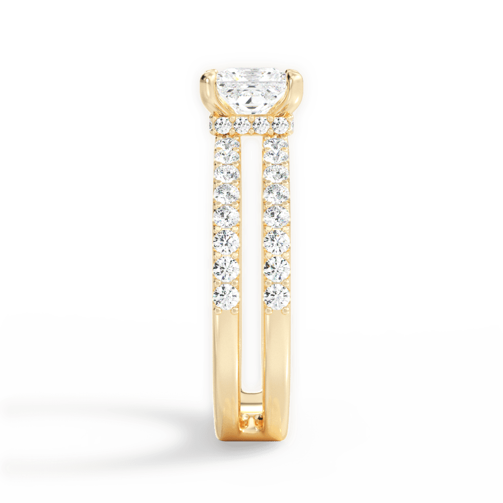 Christie Princess Cut Lab Grown Diamond 18Kt Yellow Gold Engagement Ring - View 3
