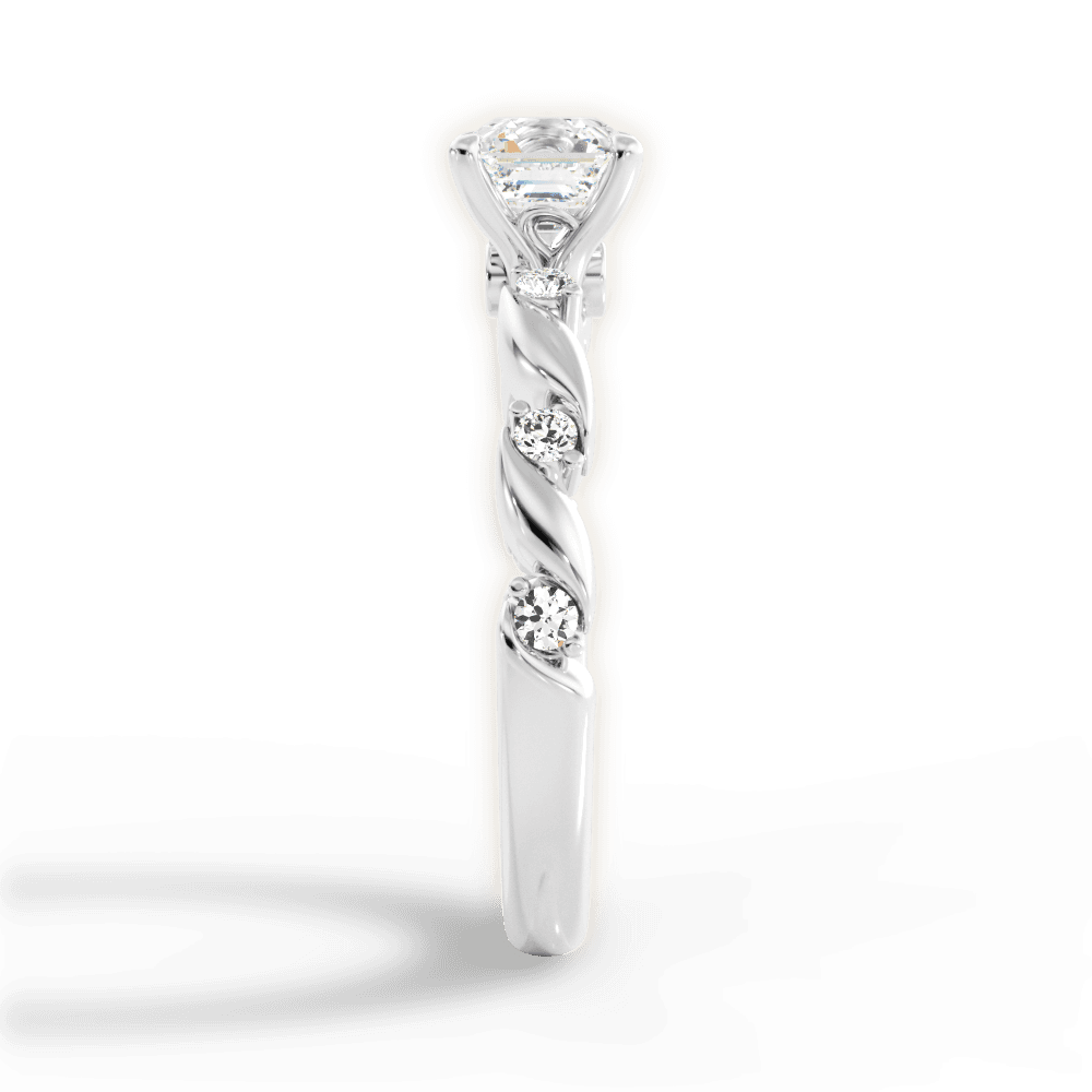 Emma Asscher Cut Lab Grown Diamond 14Kt White Gold Engagement Ring - View 4