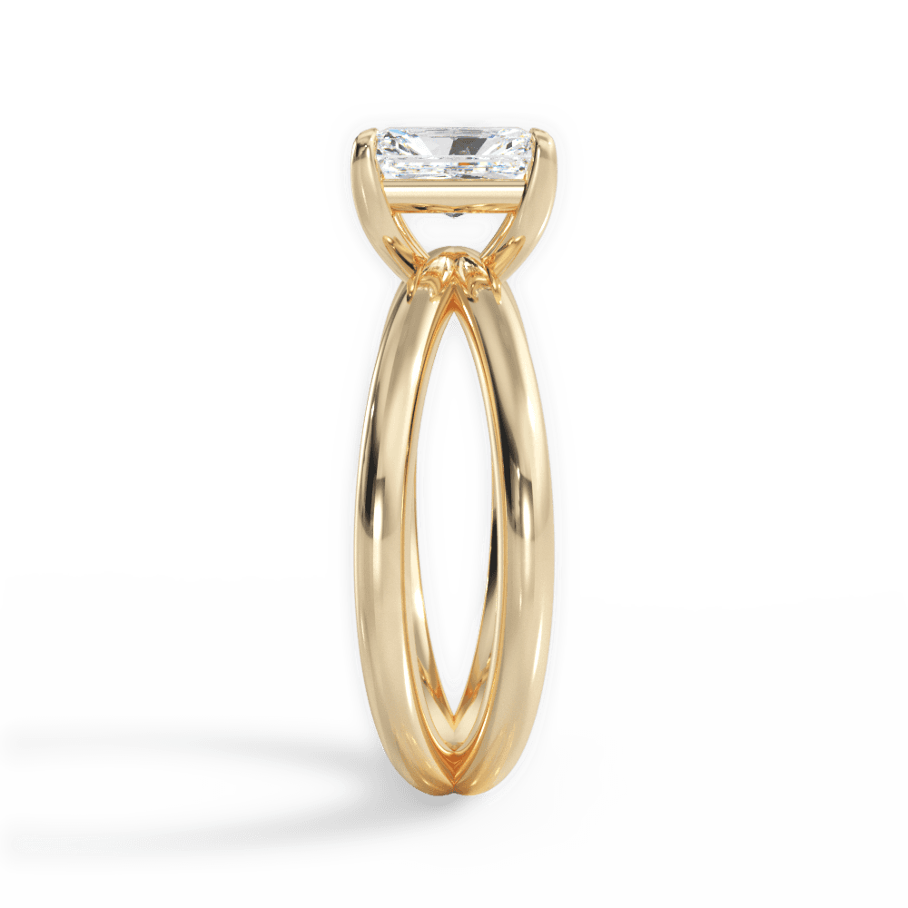 Ada Radiant Cut Lab Grown Diamond 18Kt Yellow Gold Engagement Ring - View 2