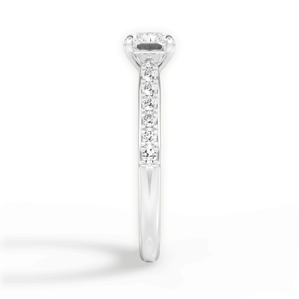 Diane Radiant Cut Lab Grown Diamond 14Kt White Gold Engagement Ring - View 4