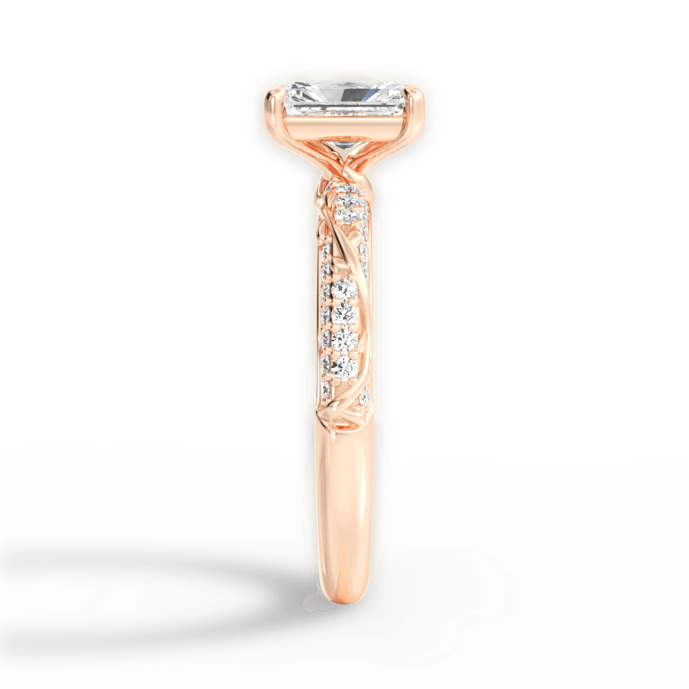 Gloria Radiant Cut Lab Grown Diamond 18Kt Rose Gold Engagement Ring - View 3