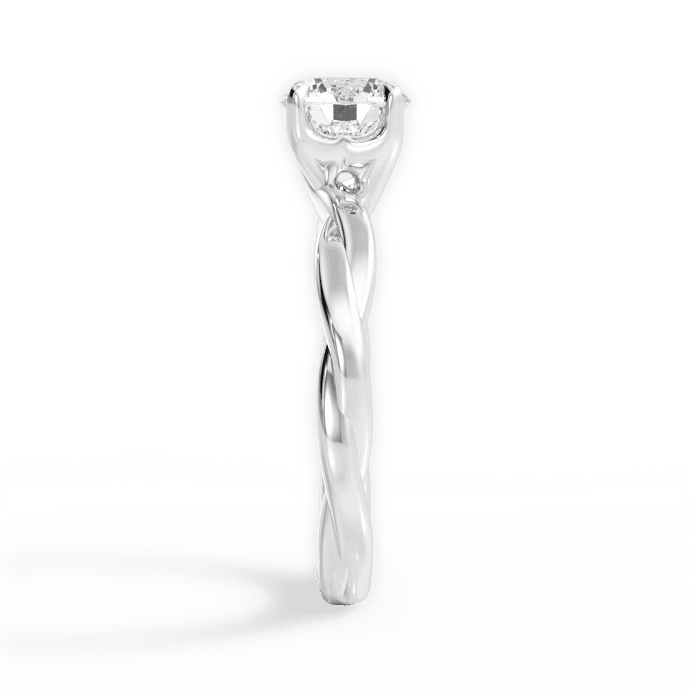 Bianca Round Cut Lab Grown Diamond 18Kt White Gold Engagement Ring - View 2