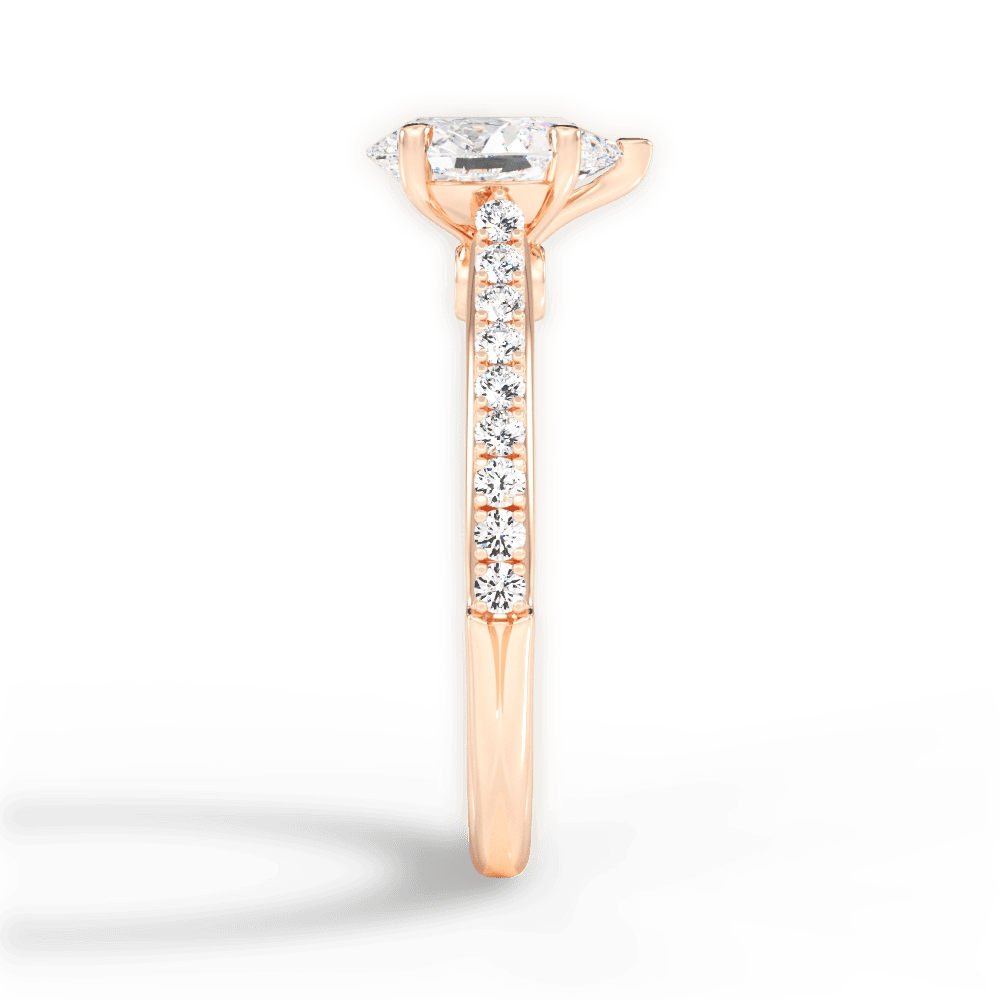 Frances Pear Cut Lab Grown Diamond 18Kt Rose Gold Engagement Ring - View 4