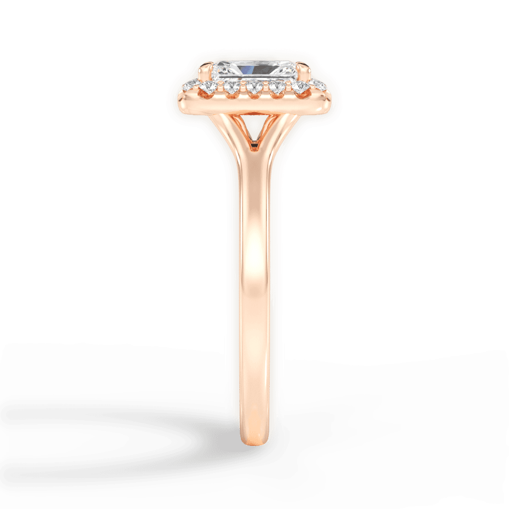 Geneva Radiant Cut Lab Grown Diamond 18Kt Rose Gold Engagement Ring - View 3