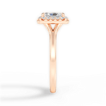Geneva Radiant Cut Lab Grown Diamond 18Kt Rose Gold Engagement Ring - View 3
