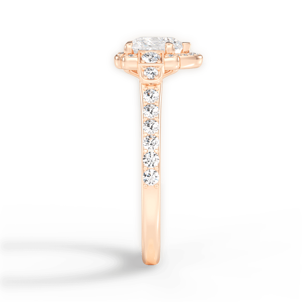Joyce Heart Cut Lab Grown Diamond 18Kt Rose Gold Engagement Ring - View 3