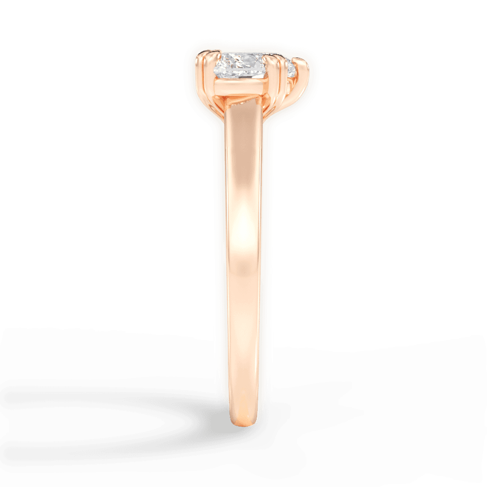 Courtney Heart Cut Lab Grown Diamond 18Kt Rose Gold Engagement Ring - View 3