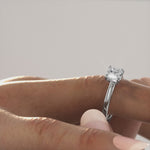 Angie  Platinum Asscher Cut Engagement Ring