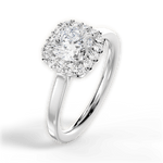 Fiona Cushion Cut Lab Grown Diamond Platinum Engagement Ring - View 3