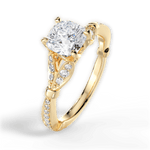 Geraldine Cushion Cut Lab Grown Diamond 18Kt Yellow Gold Engagement Ring - View 3