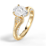 Isabel Oval Cut Lab Grown Diamond 18Kt Yellow Gold Engagement Ring - View 4