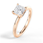 Brenda Princess Cut Lab Grown Diamond 18Kt Rose Gold Engagement Ring - View 2