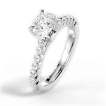 Dana Cushion Cut Lab Grown Diamond Platinum Engagement Ring - View 3