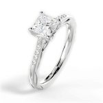 Christina Princess Cut Lab Grown Diamond 18Kt White Gold Engagement Ring - View 4