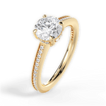Janet Round Cut Lab Grown Diamond 18Kt Yellow Gold Engagement Ring - View 3