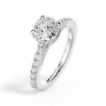 Laura Cushion Cut Lab Grown Diamond Platinum Engagement Ring - View 4