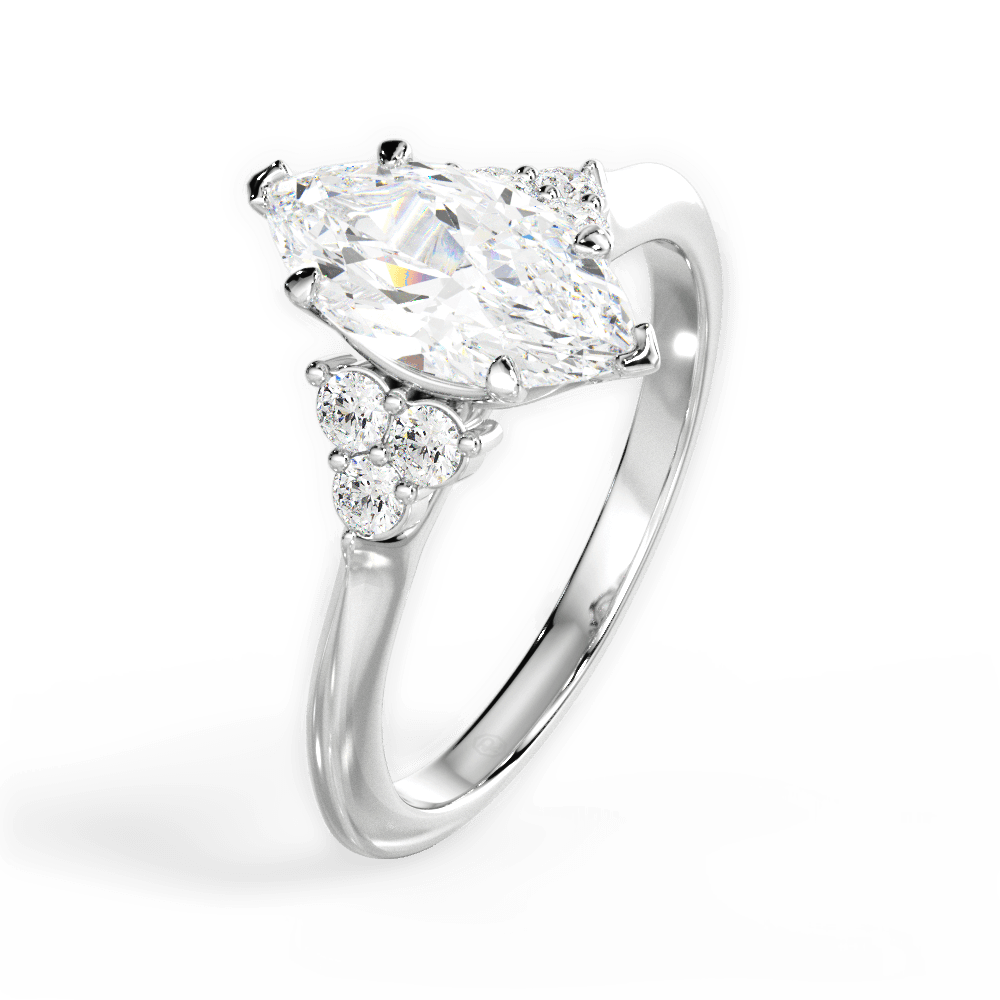 Celeste Marquise Cut Lab Grown Diamond 14Kt White Gold Engagement Ring - View 2