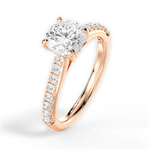 Elizabeth Round Cut Lab Grown Diamond 18Kt Rose Gold Engagement Ring - View 3