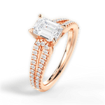 Jessica Emerald Cut Lab Grown Diamond 18Kt Rose Gold Engagement Ring - View 3