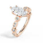 Edith Marquise Cut Lab Grown Diamond 18Kt Rose Gold Engagement Ring - View 4