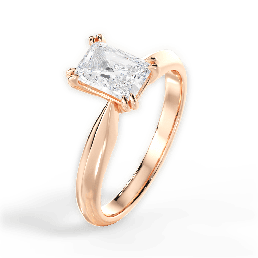 Claudia Radiant Cut Lab Grown Diamond 18Kt Rose Gold Engagement Ring - View 4