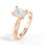 Claudia Radiant Cut Lab Grown Diamond 18Kt Rose Gold Engagement Ring - View 4