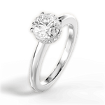 Brianna Round Cut Lab Grown Diamond 14Kt White Gold Engagement Ring - View 3