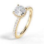 Isabella Cushion Cut Lab Grown Diamond 18Kt Yellow Gold Engagement Ring - View 4