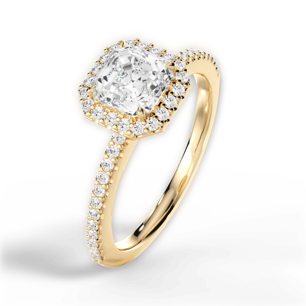 Joanne Asscher Cut Lab Grown Diamond 18Kt Yellow Gold Engagement Ring - View 4