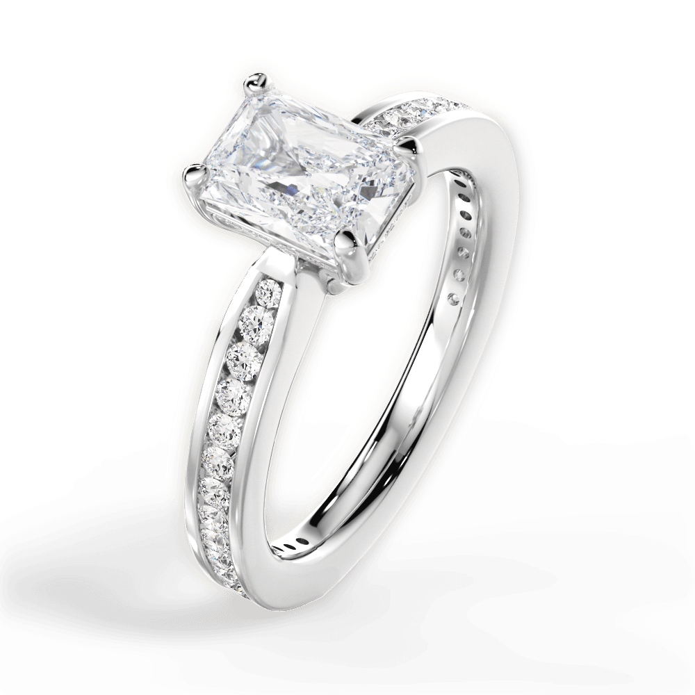 Katelyn Radiant Cut Lab Grown Diamond Platinum Engagement Ring - View 2