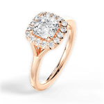Geneva Asscher Cut Lab Grown Diamond 18Kt Rose Gold Engagement Ring - View 3