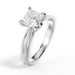 Beverly Princess Cut Lab Grown Diamond 18Kt White Gold Engagement Ring - View 4
