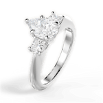 Dorothy Pear Cut Lab Grown Diamond Platinum Engagement Ring - View 3