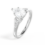Cecilia Pear Cut Lab Grown Diamond 14Kt White Gold Engagement Ring - View 2